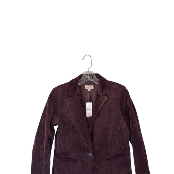 Loft Blazer Brown Corduroy Gremlin Moody Rustic Office Work Career Size 0 - Picture 4 of 11